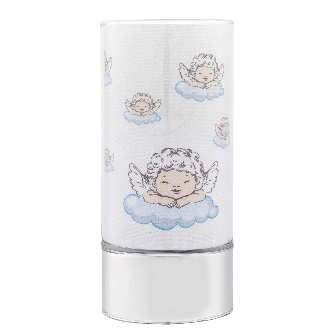 LAMPADA IN VETRO H. 20 CON DECORO ANGIOLETTI  - AZZURRO
